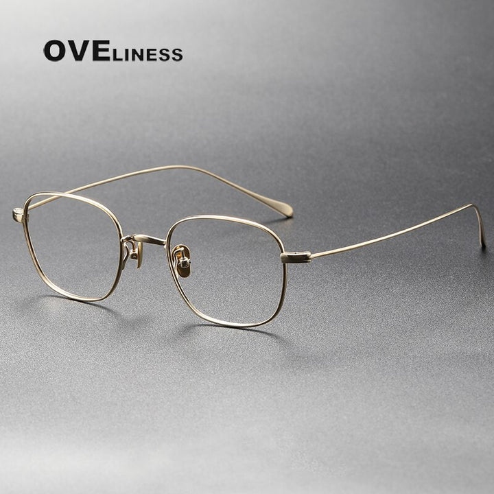 Oveliness Unisex Full Rim Square Titanium Eyeglasses Gws199 Full Rim Oveliness gold  