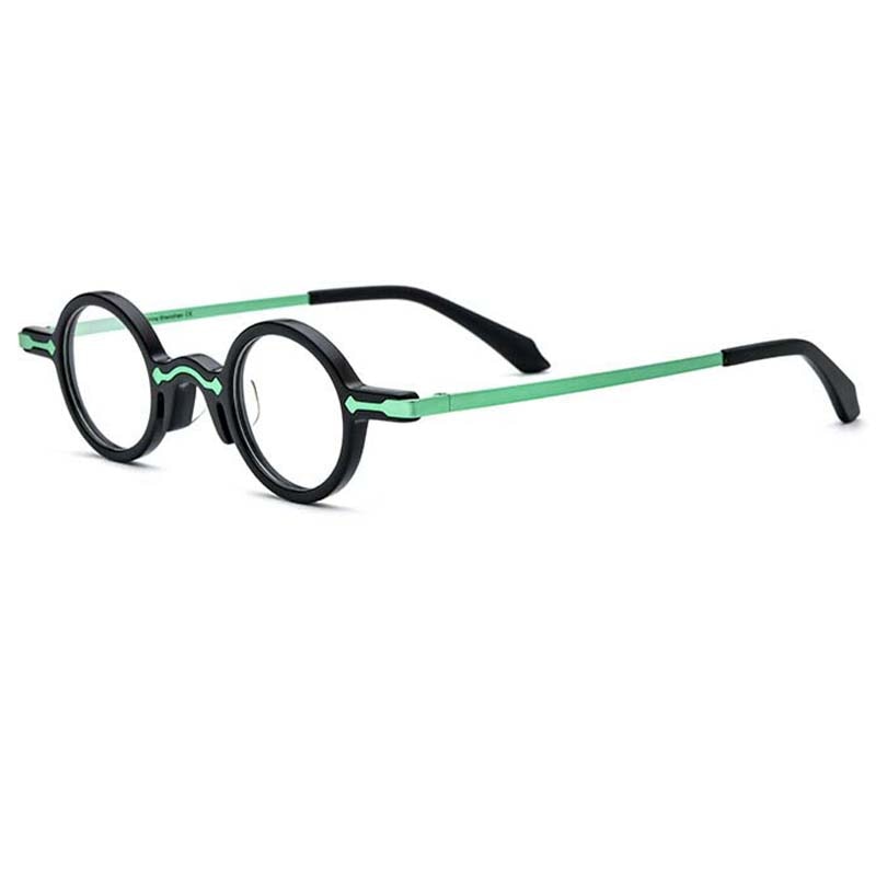 CCspace Unisex Full Rim Small Round Acetate Eyeglasses 53151 Full Rim CCspace   