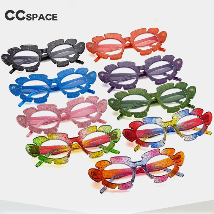 CCSpace Women's Full Rim Oval Petal Acetate Eyeglasses 55386 Full Rim CCspace   