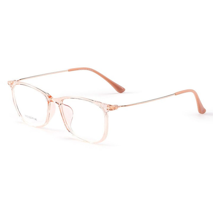 KatKani Unisex Full Rim Square Tr 90 Eyeglasses 1013 Full Rim KatKani Eyeglasses Transparent Pink  