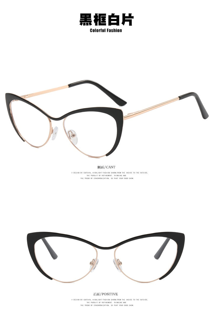 CCspace Women's Full Rim Cat Eye Alloy Eyeglasses 55033 Full Rim CCspace   