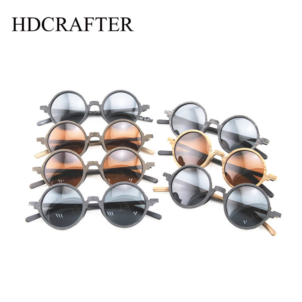 Hdcrafter Unisex Full Rim Round Bamboo Wood Handcrafted Polarized Sunglasses 8843 Sunglasses HdCrafter Sunglasses   