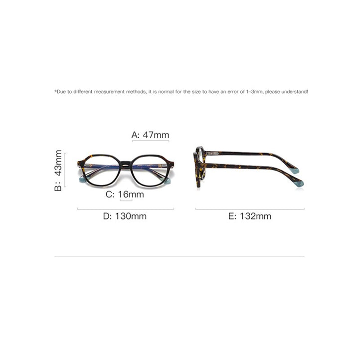 Zirosat Children's Unisex Full Rim Polygon Square Tr 90 + Cp Eyeglasses 20213 Full Rim Zirosat   