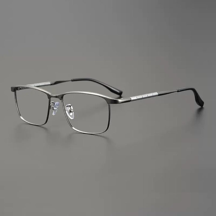 Gatenac Unisex Full Rim Irregular Square Titanium Eyeglasses Gxyj910 Full Rim Gatenac Gun  