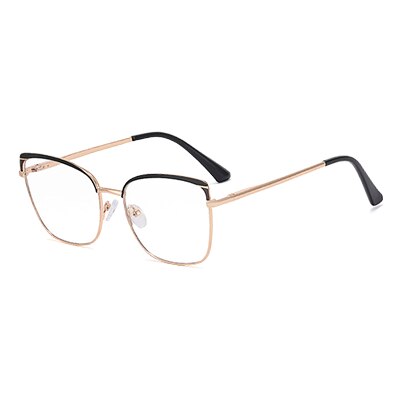 Ralferty Women's Full Rim Square Tr 90 Acetate Alloy Eyeglasses F82051 Full Rim Ralferty C1 Black China 