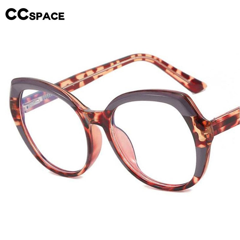 CCSpace Women's Full Rim Irregular Square Tr 90 Titanium Eyeglasses 54716 Full Rim CCspace   