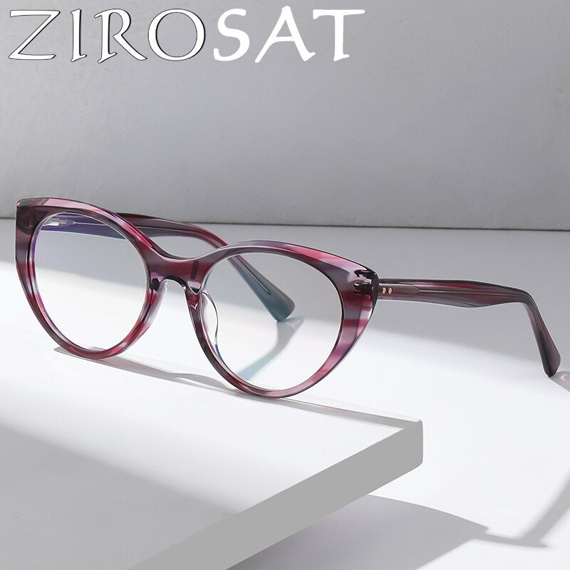 Zirosat Women's Full Rim Cat Eye Acetate Eyeglasses 8816 Full Rim Zirosat   