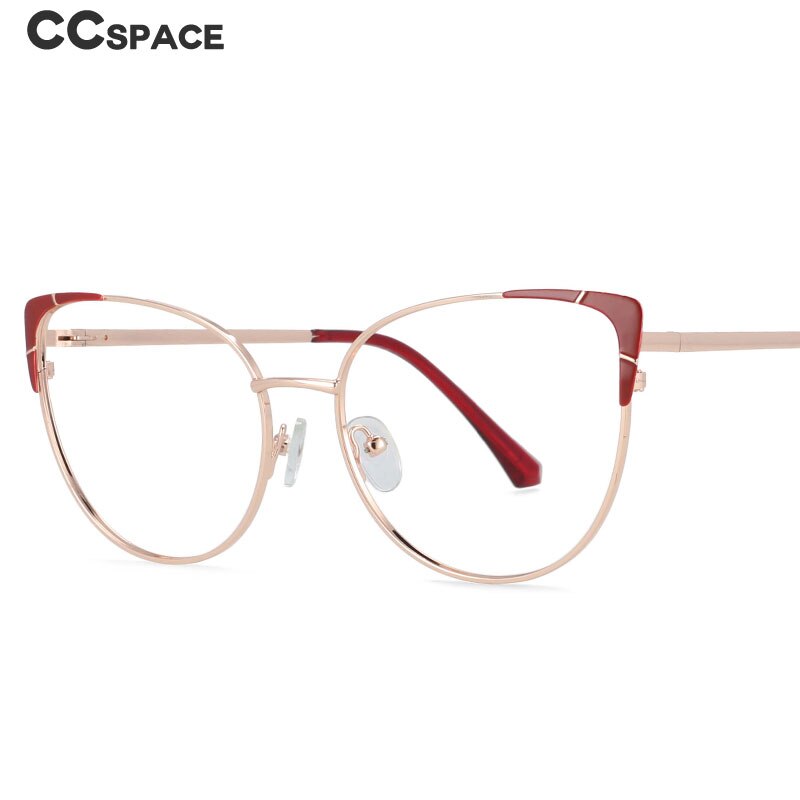 CCspace Women's Full Rim Cat Eye Alloy Frame Eyeglasses 54428 Full Rim CCspace   