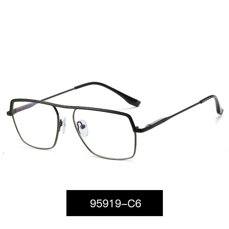 Hotony Women's Full Rim Square Brow Line Alloy Eyeglasses 95919 Full Rim Hotony C6  
