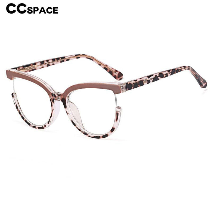 CCSpace Women's Full Rim Square Cat Eye Tr 90 Titanium Eyeglasses 54964 Full Rim CCspace   