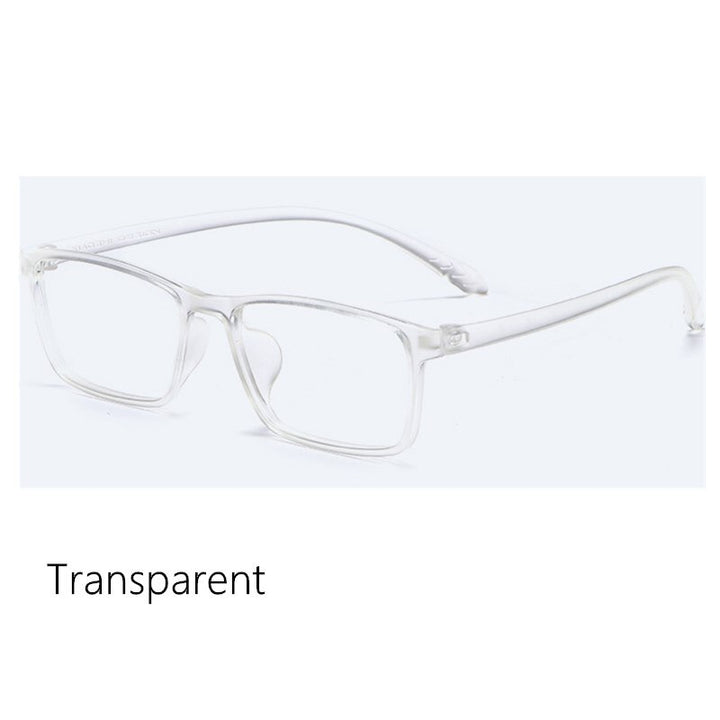 Yimaruili Unisex Full Rim Square Tr 90 Ultem Anti Blue Light Reading Glasses X1/X2 Reading Glasses Yimaruili Eyeglasses +50 X1 Transparent 