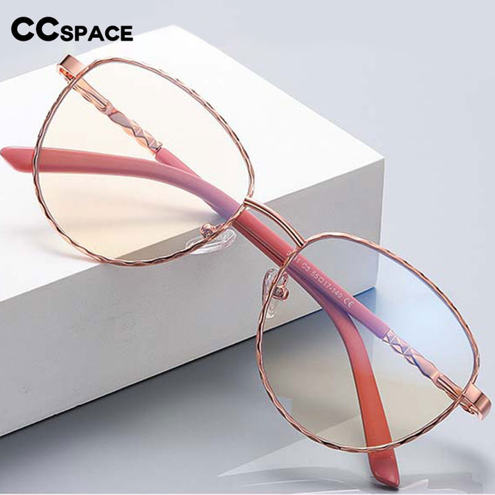 CCSpace Women's Full Rim Round Square Stainless Steel Eyeglasses 54529 Full Rim CCspace   