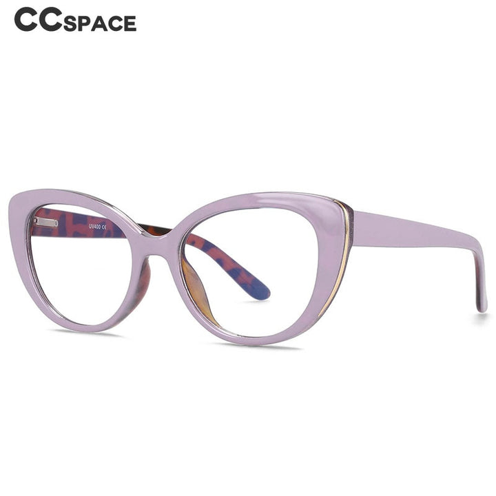 CCSpace Women's Full Rim Oval Cat Eye Tr 90 Titanium Eyeglasses 45677 Full Rim CCspace   