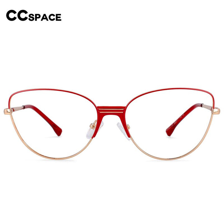 CCSpace Women's Full Rim Cat Eye Alloy Frame Eyeglasses 54399 Full Rim CCspace   