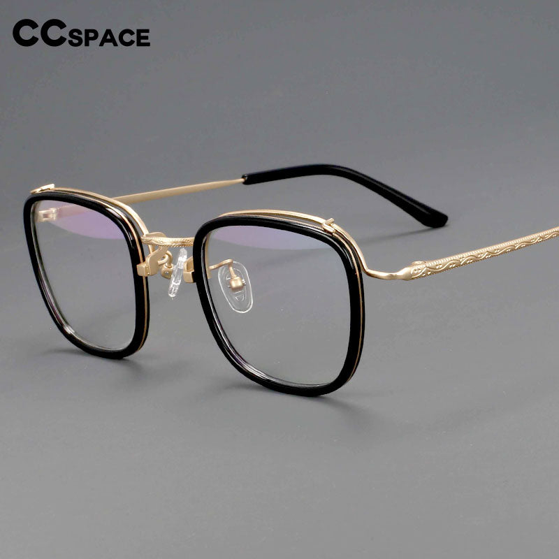 CCspace Unisex Full Rim Square Tr 90 Titanium Eyeglasses 55226 Full Rim CCspace   