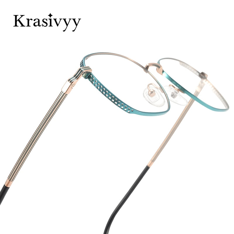 Krasivyy Men's Full Rim Round Square Titanium Eyeglasses  Kr16023 Full Rim Krasivyy   