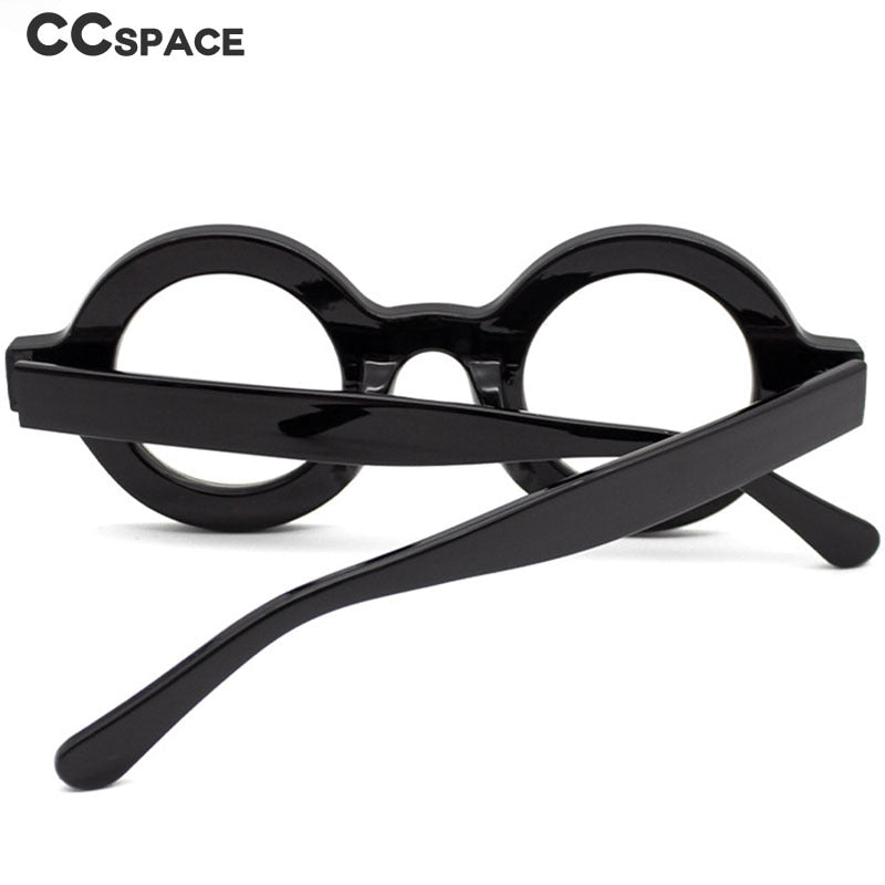 CCSpace Unisex Full Rim Round Acetate Eyeglasses 55513 Full Rim CCspace   