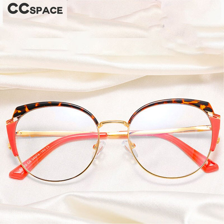 CCspace Women's Full Rim Square Tr 90 Titanium Eyeglasses 55383 Full Rim CCspace   