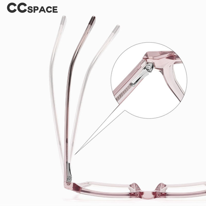 CCSpace Unisex Full Rim Flat Top Square Acetate Titanium Eyeglasses 53370 Full Rim CCspace   