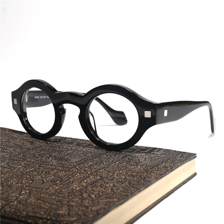 Cubojue Unisex Full Rim Small Round Acetate Hyperopic Reading Glasses 2036 Reading Glasses Cubojue   