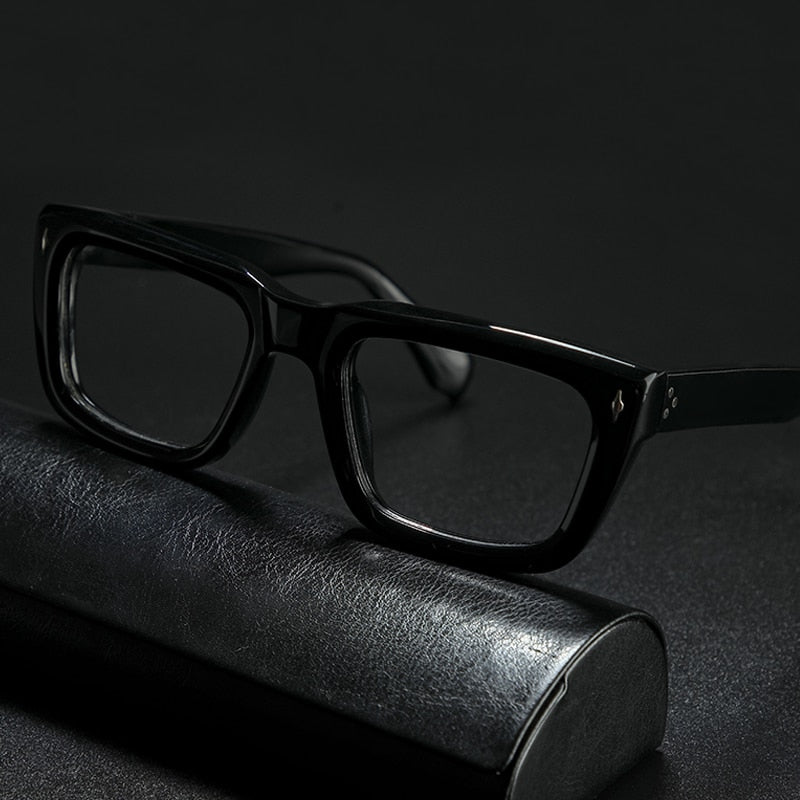 Gatenac Unisex Full Rim Square Acetate Frame Eyeglasses Gxyj776 Full Rim Gatenac Black  