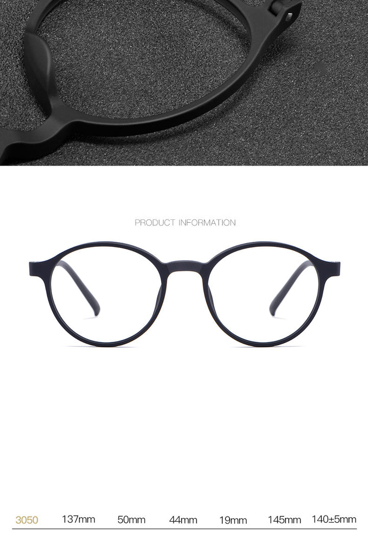 Zirosat Unisex Full Rim Round Tr 90 Titanium Frame Eyeglasses 3050 Full Rim Zirosat   