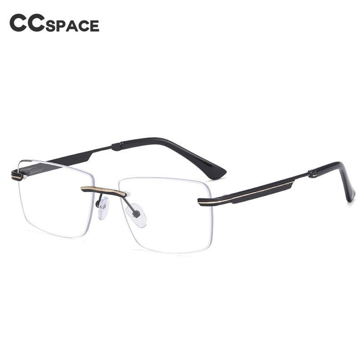 CCspace Unisex Rimless Square Alloy Eyeglasses 55384 Rimless CCspace   