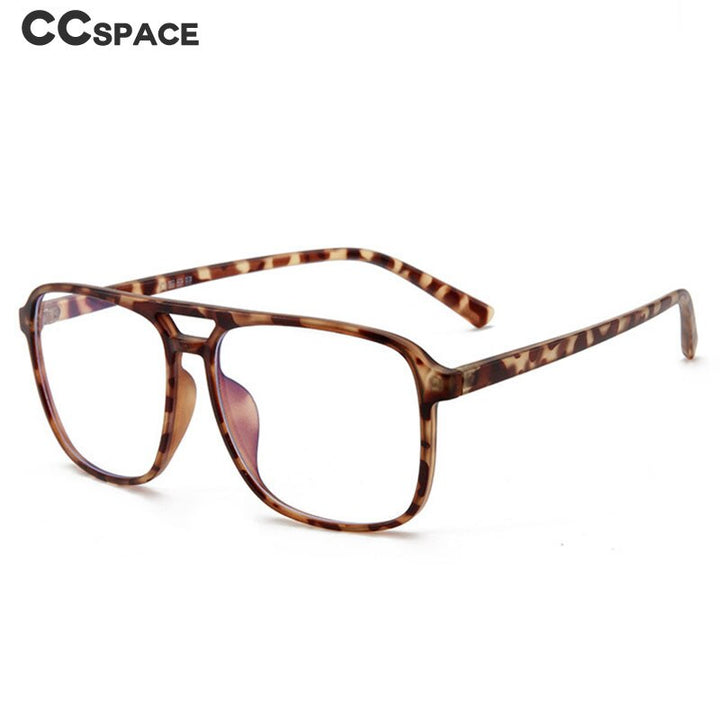CCSpace Men's Full Rim Square Double Bridge Tr 90 Titanium Eyeglasses 55545 Full Rim CCspace   