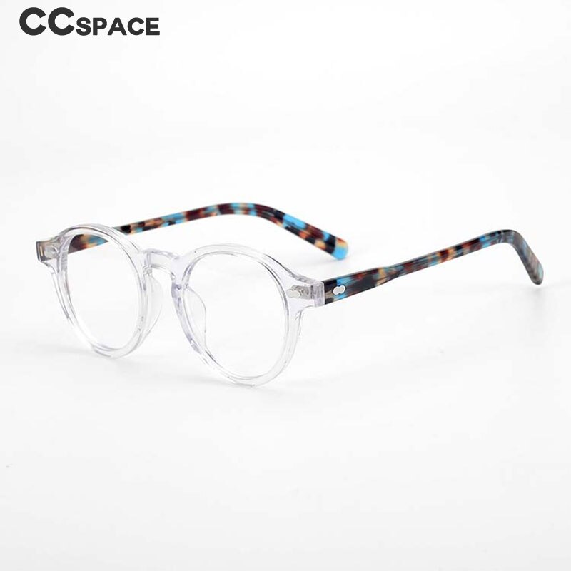 CCSpace Unisex Full Rim Oval Round Acetate Eyeglasses 53344 Full Rim CCspace   