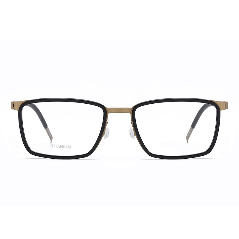 Reven Jate Unisex Full Rim Square Titanium Acetate Eyeglasses 9711 Full Rim Reven Jate   