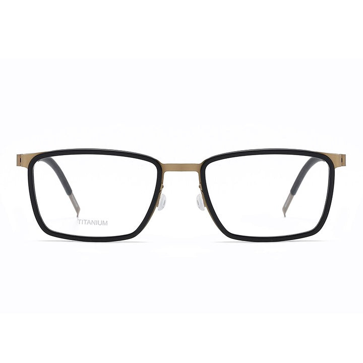 Reven Jate Unisex Full Rim Square Titanium Acetate Eyeglasses 9711 Full Rim Reven Jate   