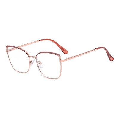 Ralferty Women's Full Rim Square Tr 90 Acetate Alloy Eyeglasses F82051 Full Rim Ralferty C6 Cameo China 