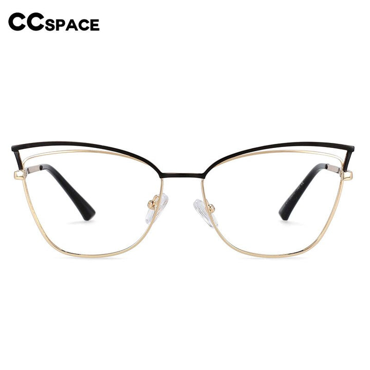 CCSpace Women's Full Rim Square Cat Eye Alloy Frame Eyeglasses 54396 Full Rim CCspace   