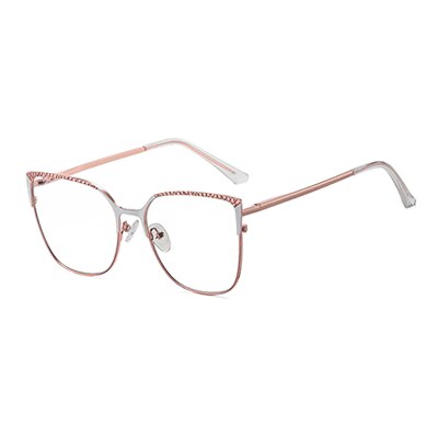 Ralferty Women's Full Rim Square Cat Eye Alloy Eyeglasses F91231 Full Rim Ralferty C5 White China 