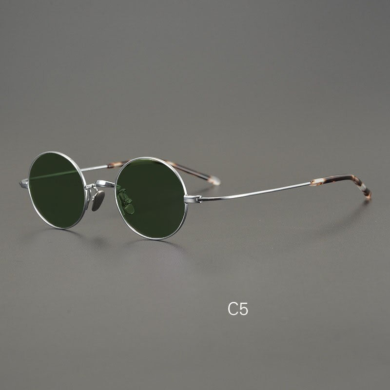 Yujo Men's Full Rim Round Titanium Polarized Sunglasses Sunglasses Yujo C5 China 