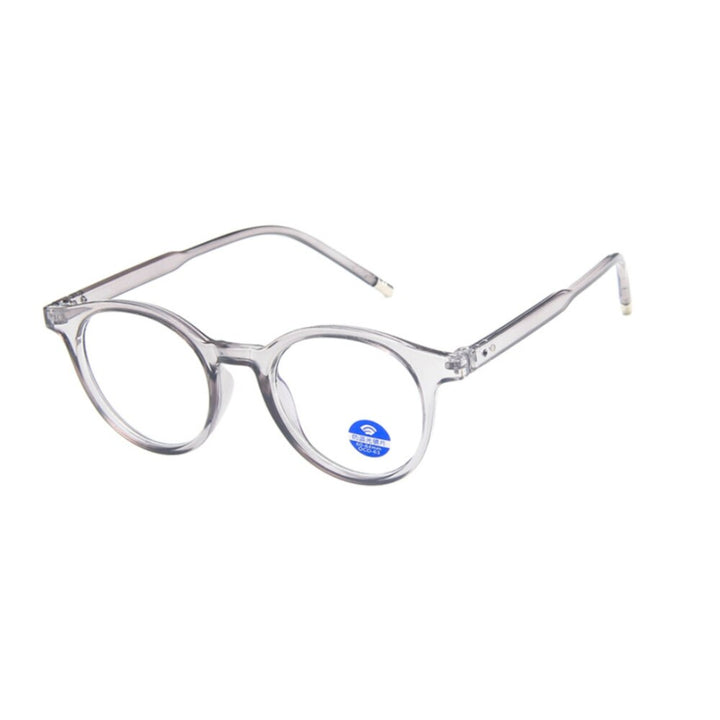 CCSpace Unisex Full Rim Round Resin Frame Eyeglasses 54214 Full Rim CCspace Gray  