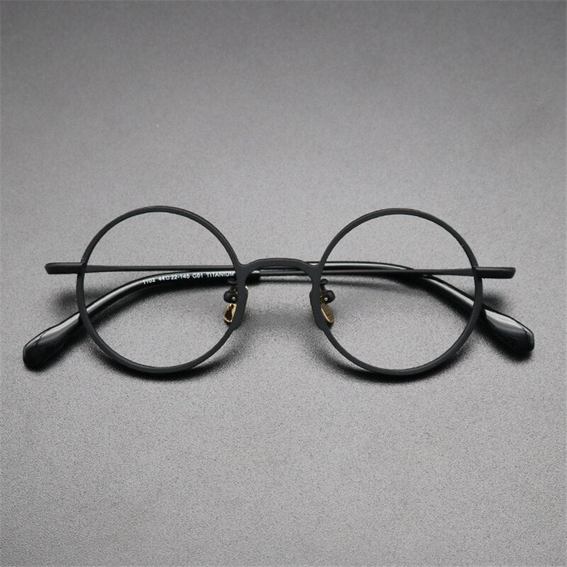 Cubojue Unisex Full Rim 44mm Round Titanium Anti Blue Reading Glasses Reading Glasses Cubojue 0 no function Black 