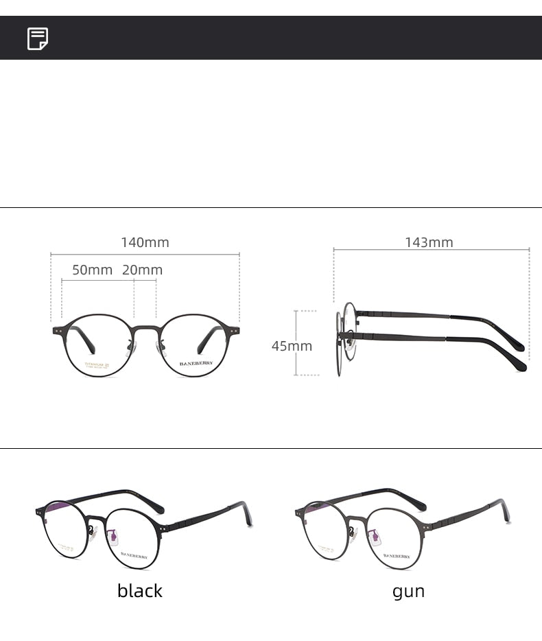 Zirosat Unisex Eyeglasses  Round Frame Pure Titanium 71080 Frame Zirosat   