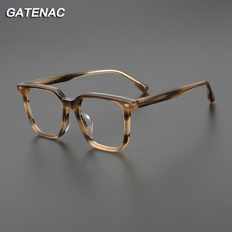 Gatenac Unisex Full Rim Square Acetate EyeglassesGxyj1094 Full Rim Gatenac   