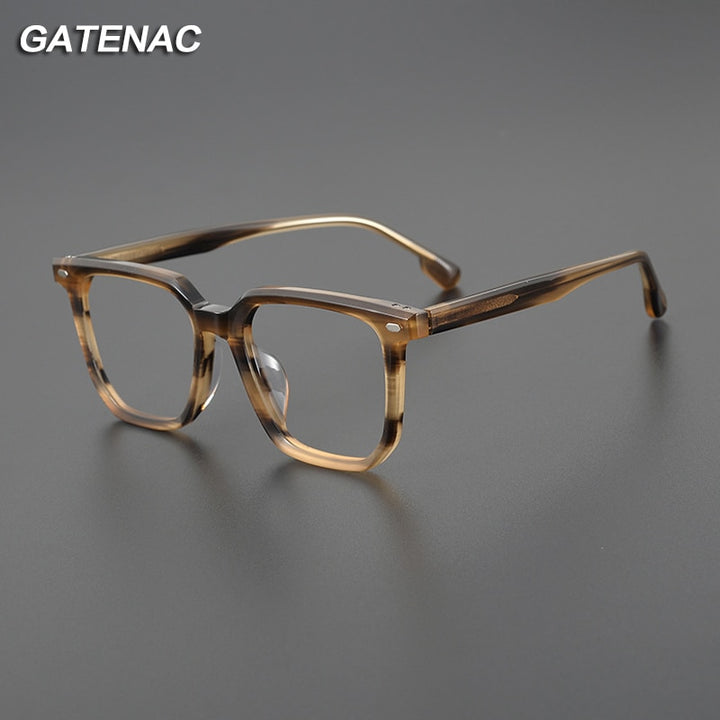 Gatenac Unisex Full Rim Square Acetate EyeglassesGxyj1094 Full Rim Gatenac   