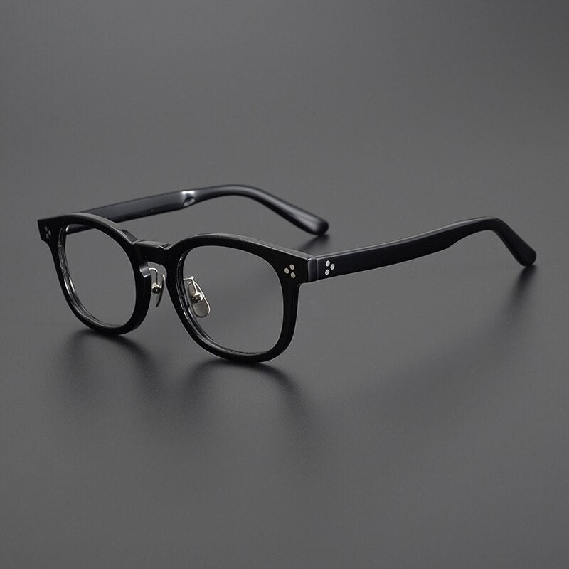 Gatenac Unisex Full Rim Square Acetate Eyeglasses Gxyj1006 Full Rim Gatenac Black  