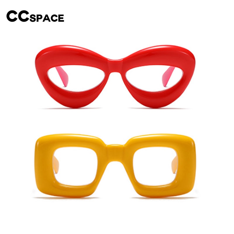 CCSpace Unisex Full Rim Acetate Punk Cat Eye Or Square Eyeglasses 55579 Full Rim CCspace   
