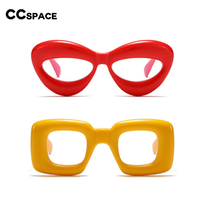 CCspace Unisex Full Rim Acetate Cat Eye Or Square Eyeglasses 55579 Full Rim CCspace   