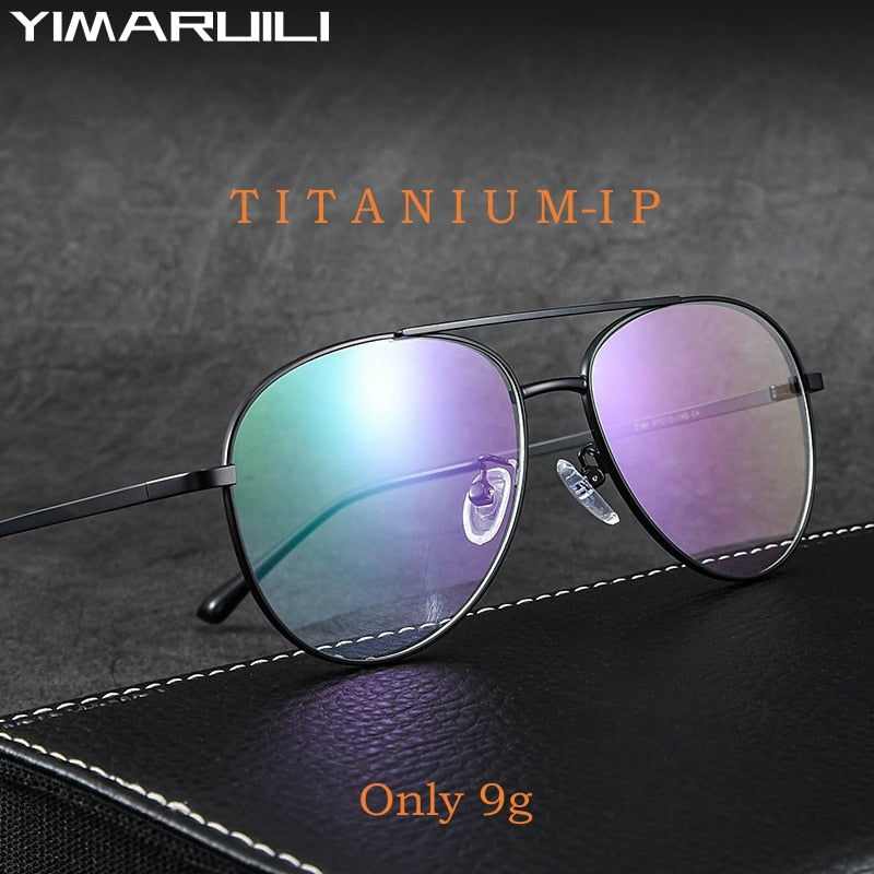 Yimaruili Unisex Full Rim Oval Double Bridge Titanium  Eyeglasses 2194 Full Rim Yimaruili Eyeglasses   