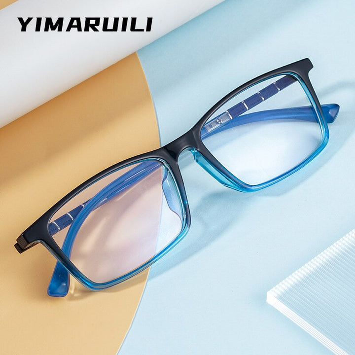 Yimaruili Men's Full Rim Square Tr90 Sport Eyeglasses 96005R Sport Eyewear Yimaruili Eyeglasses   