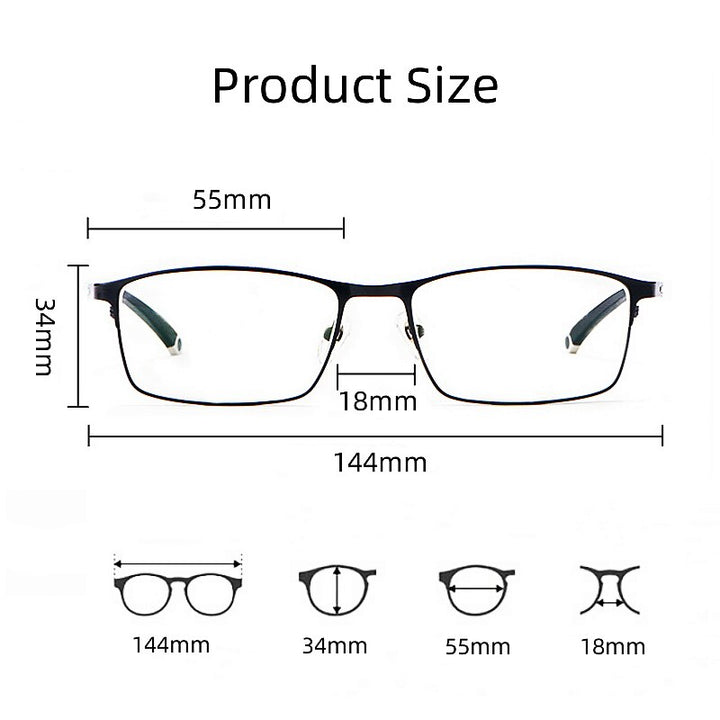 KatKani Unisex Full Rim Square Alloy Eyeglasses P9211 Full Rim KatKani Eyeglasses   