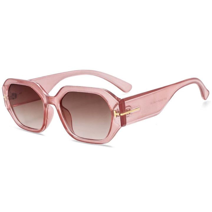 CCSpace Women's Full Rim Rectangle Oval Resin Frame Sunglasses 54305 Sunglasses CCspace Sunglasses Pink 54305 