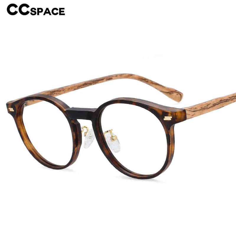 CCSpace Unisex Full Rim Round Tr 90 Titanium Frame Eyeglasses 54314 Full Rim CCspace   