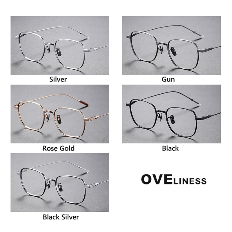Oveliness Unisex Full Rim Square Titanium Eyeglasses 80805 Full Rim Oveliness   