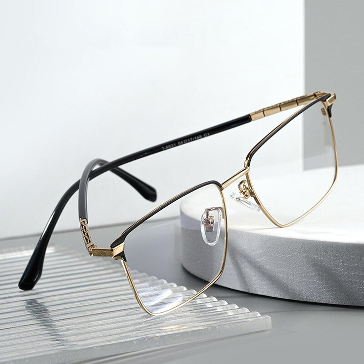 Hotochki Men's Full Rim Square Tr 90 Titanium Frame Eyeglasses T8631t Full Rim Hotochki   